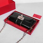 Valentino Garavani Rockstud Brushed Calfskin Black Shoulder Bag 26x13x7cm - 3