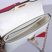 Valentino Garavani Rockstud Brushed Calfskin White Shoulder Bag 26x13x7cm - 5