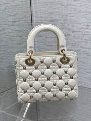 Dior Small Lady Bag White Gold-Finish Butterfly Studs 20cm - 4