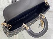 Dior Medium Lady D-joy Bag Black Gold-Finish Butterfly Studs 26cm - 6