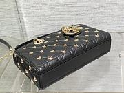 Dior Medium Lady D-joy Bag Black Gold-Finish Butterfly Studs 26cm - 5