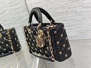 Dior Medium Lady D-joy Bag Black Gold-Finish Butterfly Studs 26cm - 4