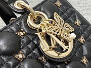 Dior Medium Lady D-joy Bag Black Gold-Finish Butterfly Studs 26cm - 2