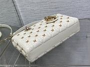 Dior Medium Lady D-joy Bag White Gold-Finish Butterfly Studs 26cm - 5