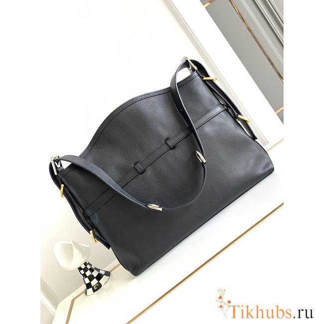 Givenchy Voyou Medium Leather Shoulder Bag Black 36.5x27x32cm - 1