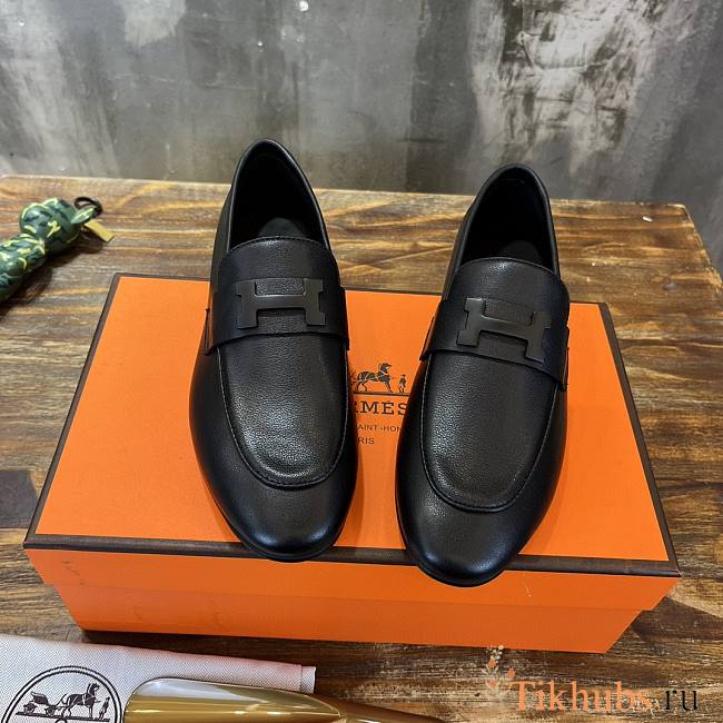 Hermes Black Loafer  - 1