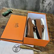 Hermes Brown Gold Loafer - 2