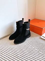 Hermes Black Suede Boots - 3