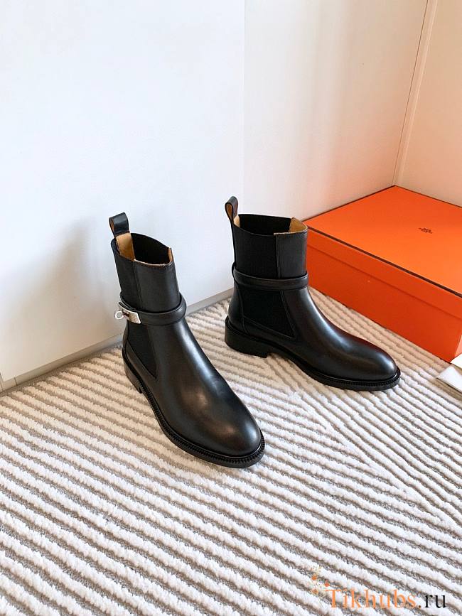 Hermes Black Leather Boots - 1