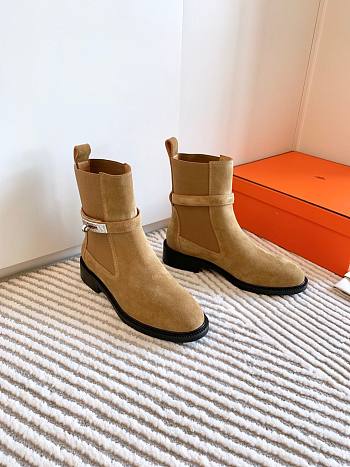 Hermes Brown Suede Boots