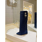 Givenchy Shark Lock Boots Satin With Strass Blue - 4