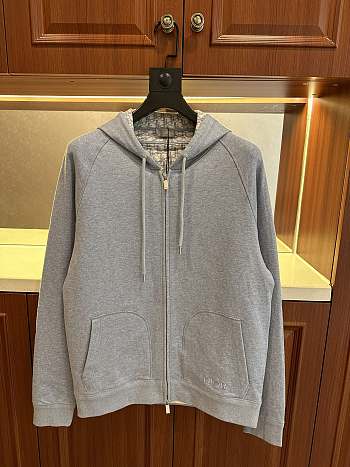 Dior Grey Hooded Track Jacket 