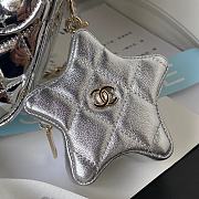 Chanel Backpack Star Coin Purse Metallic Calfskin Silver 22.5 × 22.5 × 6 cm - 4