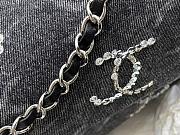 Chanel Flap Bag Denim Black Sequins Silver 25.5cm - 2