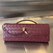 Bottega Veneta Long Clutch Andiamo With Handle Red Wine 31x13x3cm - 1