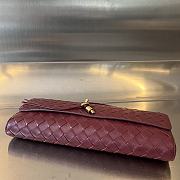 Bottega Veneta Long Clutch Andiamo With Handle Red Wine 31x13x3cm - 4