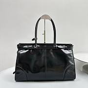 Prada Large Leather Handbag Black 38x24x12cm - 4