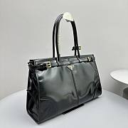 Prada Large Leather Handbag Black 38x24x12cm - 3
