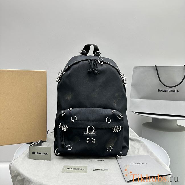 Balenciaga Explorer Backpack Black Piercings 34.7x47x20cm - 1