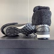 Chanel Black Shearling Sneaker - 5