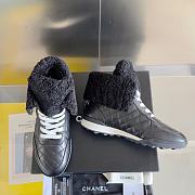 Chanel Black Shearling Sneaker - 4