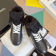 Chanel Black Shearling Sneaker - 3