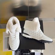 Chanel White Shearling Sneaker - 4