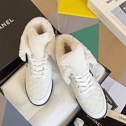 Chanel White Shearling Sneaker - 3