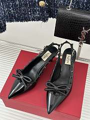 Valentino Rockstud Bow Slingback Pump Patent Black Heel 6cm - 1
