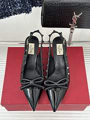 Valentino Rockstud Bow Slingback Pump Patent Black Heel 6cm - 5