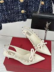 Valentino Rockstud Bow Slingback Pump Patent White Heel 6cm - 4