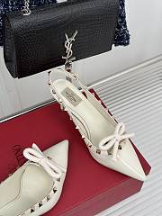 Valentino Rockstud Bow Slingback Pump Patent White Heel 6cm - 3