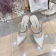 Manolo Blahnik Lutara 90 Embellished White Mules 9cm - 2