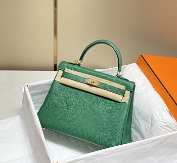 Hermes Kelly Green Togo Gold Hardware Bag 28cm