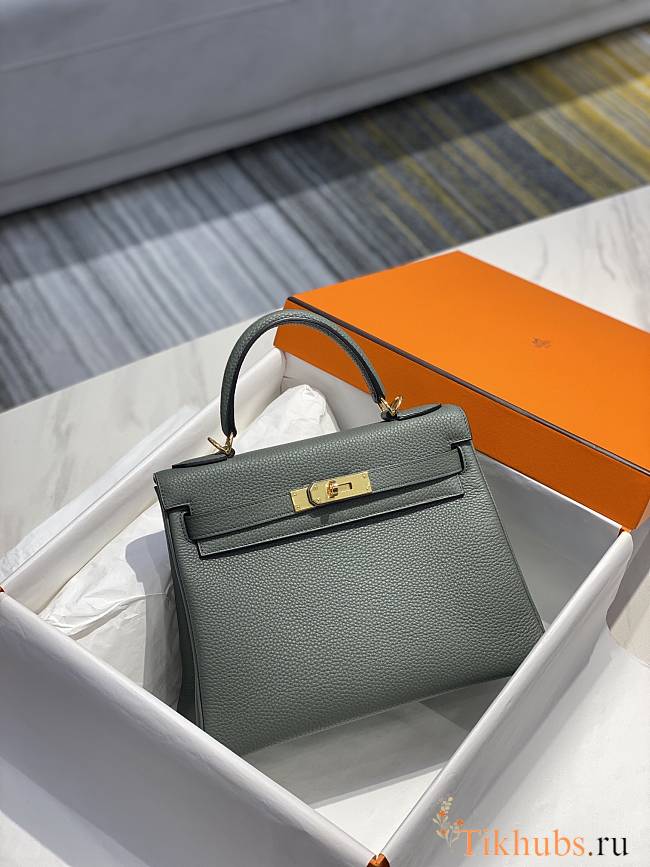 Hermes Kelly Grey Togo Gold Hardware Bag 28cm - 1