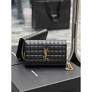 YSL Lambskin Cassande Chain Wallet Black 23x14x3cm - 1