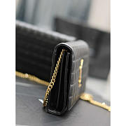 YSL Lambskin Cassande Chain Wallet Black 23x14x3cm - 3