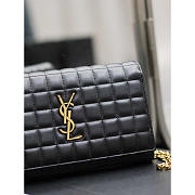 YSL Lambskin Cassande Chain Wallet Black 23x14x3cm - 4