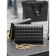 YSL Lambskin Cassande Chain Wallet Black 23x14x3cm - 5