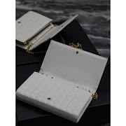 YSL Lambskin Cassande Chain Wallet White 23x14x3cm - 6