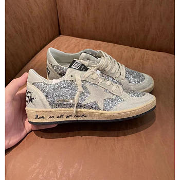 Golden Goose Ball Star Sneakers Silver