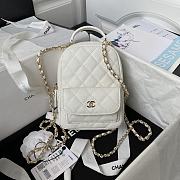 Chanel Backpack Mini White Caviar Gold 18x13x9cm - 1