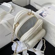 Chanel Backpack Mini White Caviar Gold 18x13x9cm - 6