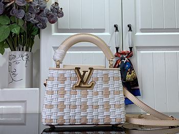 Louis Vuitton LV Capucines Mini White Coated Canvas 21cm