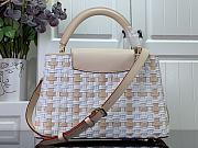 Louis Vuitton LV Capucines MM White Coated Canvas 31.5cm - 4