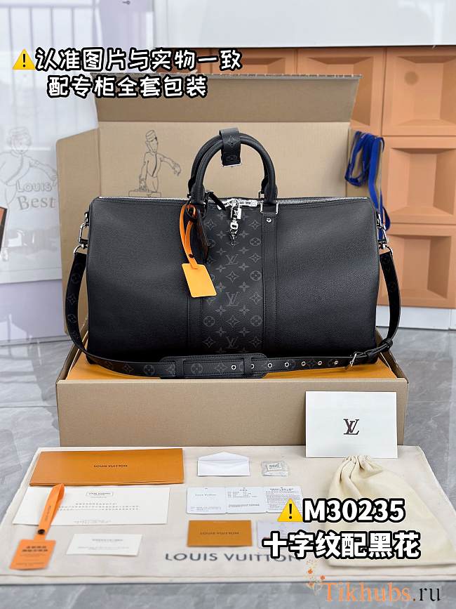 Louis Vuitton LV Keepall 50 Bandoulière Taiga Black 50 x 29 x 23 cm - 1