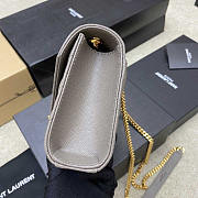 YSL Small Envelope Bag Grey Gold 21 × 13 × 6 cm - 6