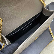 YSL Small Envelope Bag Grey Gold 21 × 13 × 6 cm - 4