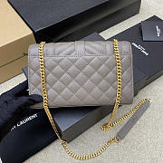 YSL Small Envelope Bag Grey Gold 21 × 13 × 6 cm - 2