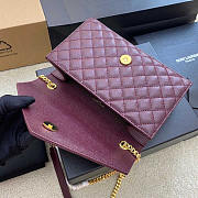 YSL Small Envelope Bag Red Wine Gold 21 × 13 × 6 cm - 2